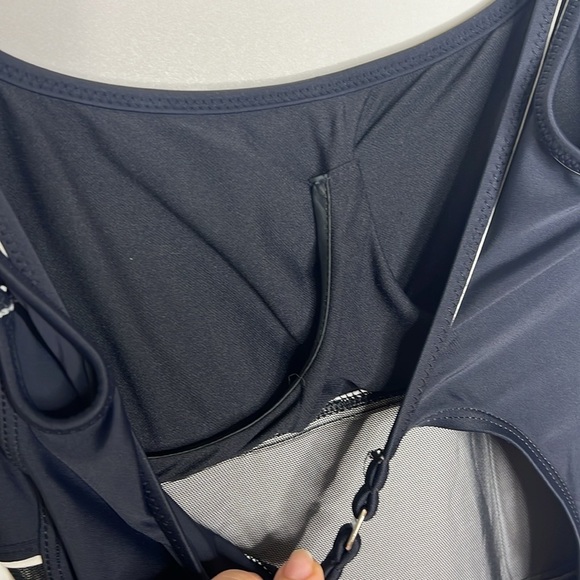 La Blanca Navy Mesh One Piece Swimsuit - Picture 4 of 8